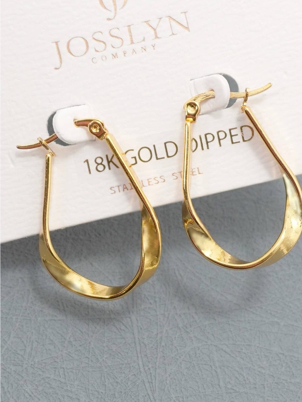 18K Gold-Dipped Waterproof Tarnish Free Twisted Hoop Earrings - Gold